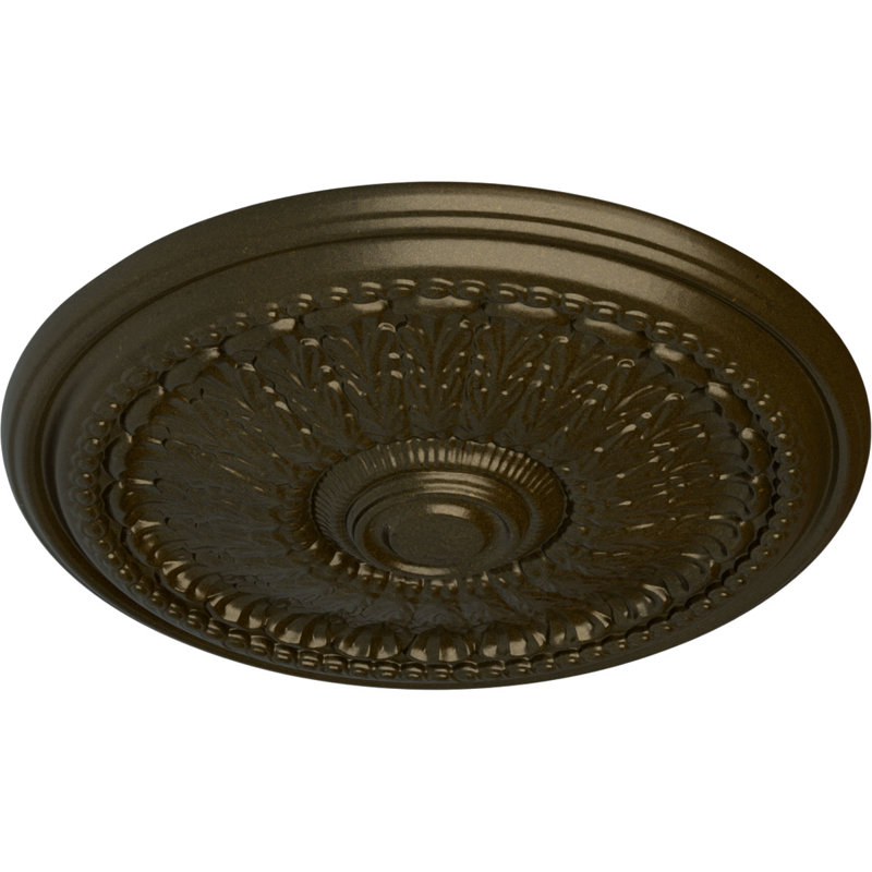 Médaillon de plafond de 27 po x 2 1/2 po Brunswick (convient aux auvents jusqu'à 4 1/2 po), Vert / doré