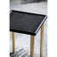 De 3 tables d'appoint, noires et dorées avec plateaux tissés, base en bois massif, surface réglable, pour les espaces de vie, 3 tables à assembler, style, plateaux