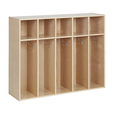 ECR4Kids Streamline 5-Section Toddler Coat Locker, Classroom Furniture