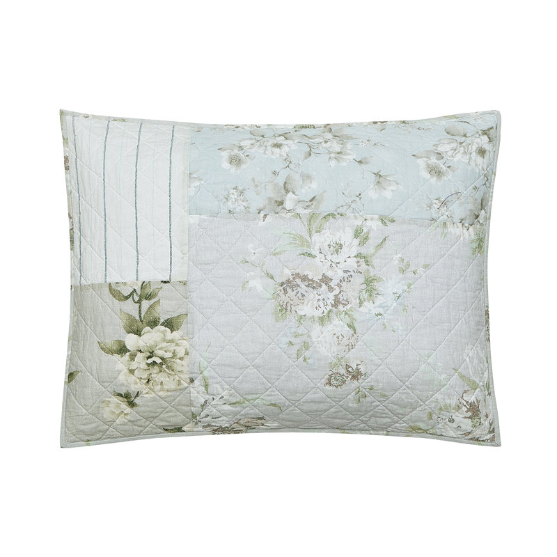 Claire Full/Queen White Cotton Patchwork Quilt Set