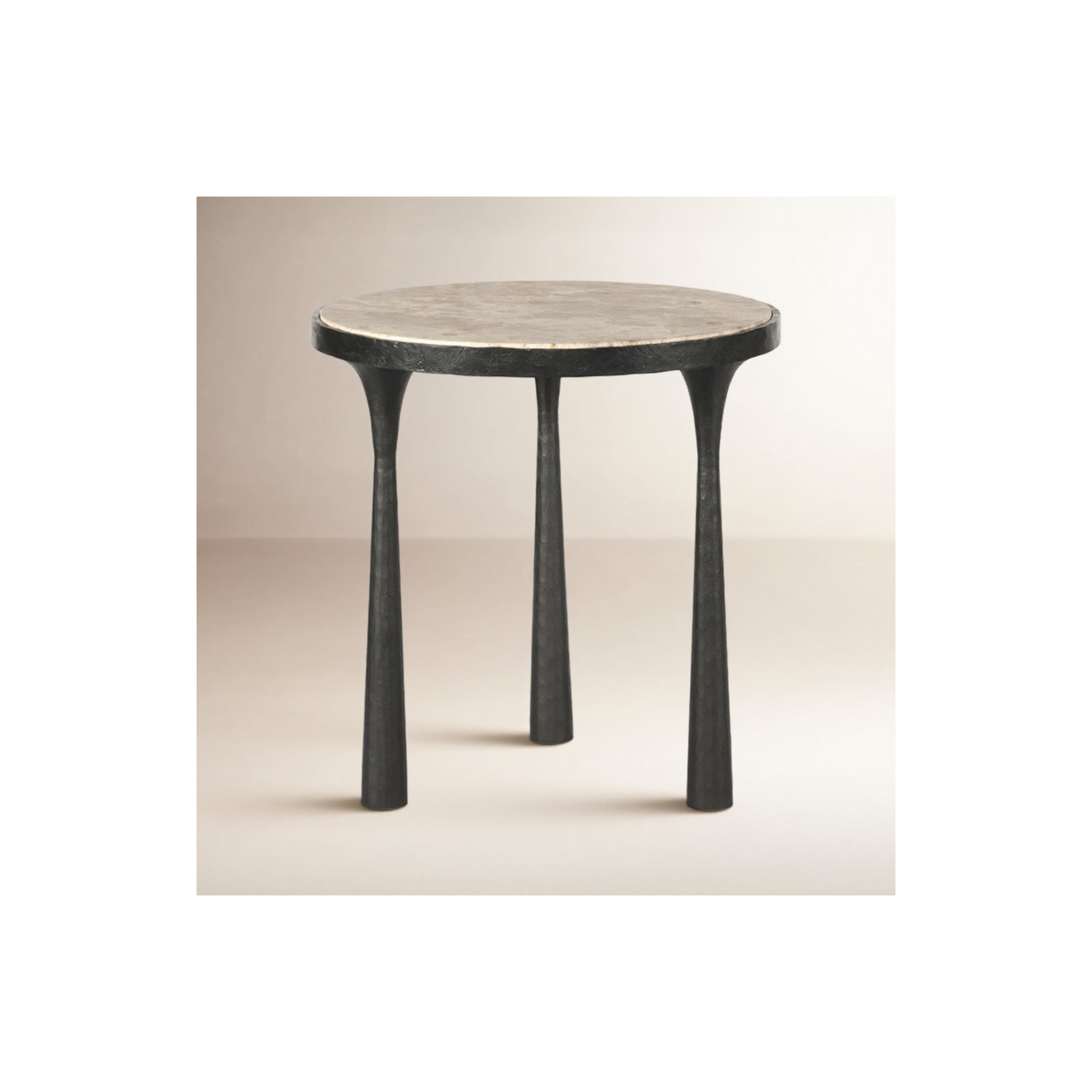 Billings End Table, Fossil Marble Top/Gray Base