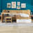 Dancy Twin Size Daybed With Desk And Shelves, Multi-Functional Bed Bed Frame With Lockers And Matching Stool-510125125