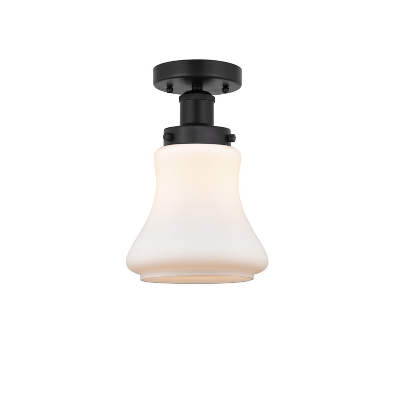 Plafonnier semi-encastré en verre Cahuilla, Noir mat, Blanc mat