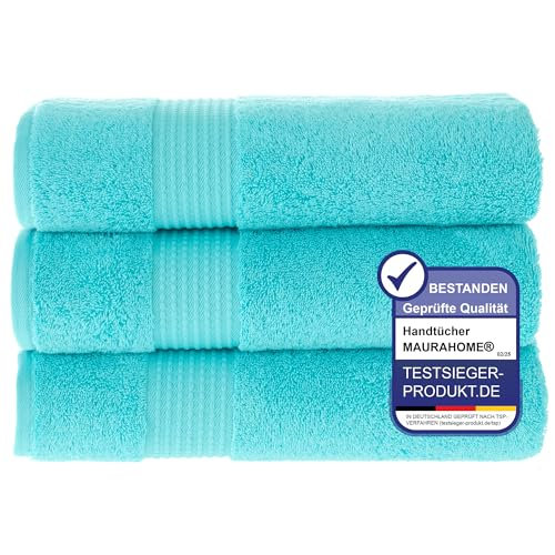 HOME Carterton 100% Cotton. Hotel & Spa Quality. Quick Drying Terry Towels. Soft, Plush And Highly Absorbent.|Turquoise|3 Bath Towels