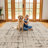 Modern Abstract Linear Ivory Mist Cream Indoor High-Low Area Rug-744174450