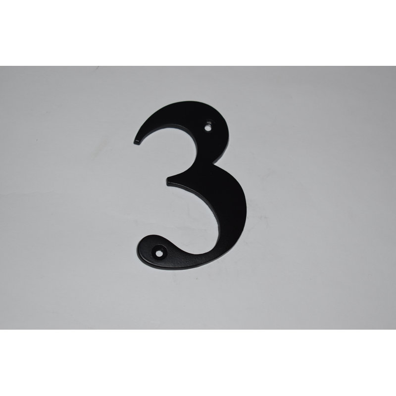 Dravin 14cm H Metal House Number, 3