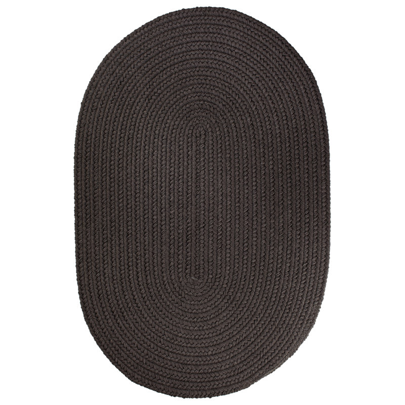 Tapis décoratif brun clair tressé à la main Smyth, Ovale 2 pi x 3 pi