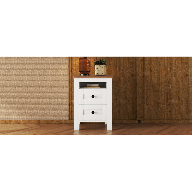 Table de chevet 2 pour la chambre à coucher - brune, élégante et pratique, table de chevet brune, design intemporel et rangement fonctionnel