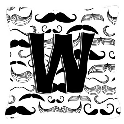 Lettre Moustache Monogram intérieur/extérieur Throw Pillow