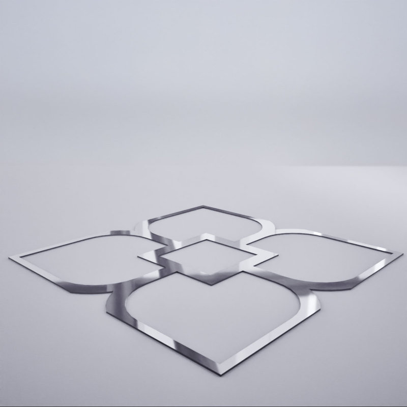 Grands panneaux muraux décoratifs en acrylique Olivia, grand, l 23 3/8 po x H 23 3/8 po x T 1/8 po, miroir argenté