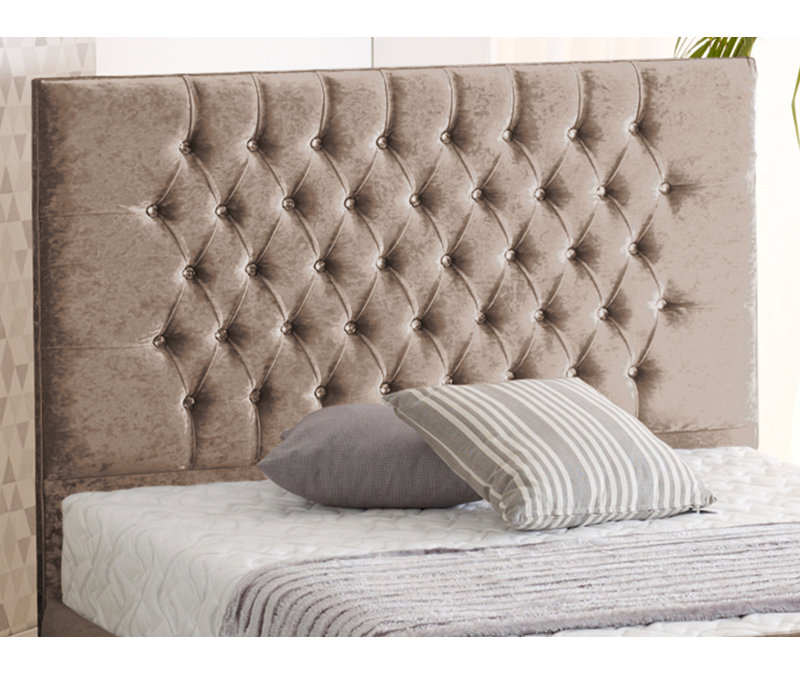 Lula Upholstered Bed, Single (3'), Truffle Crush Velvet