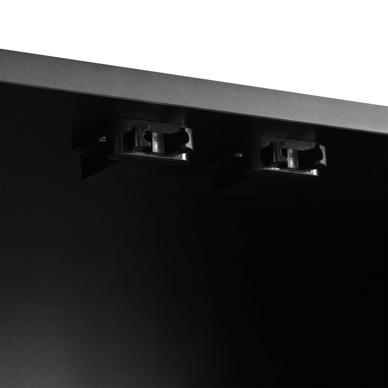 Versatile Home Storage Cabinet with Stylish Fluted Doors and Adjustable Shelves, Black