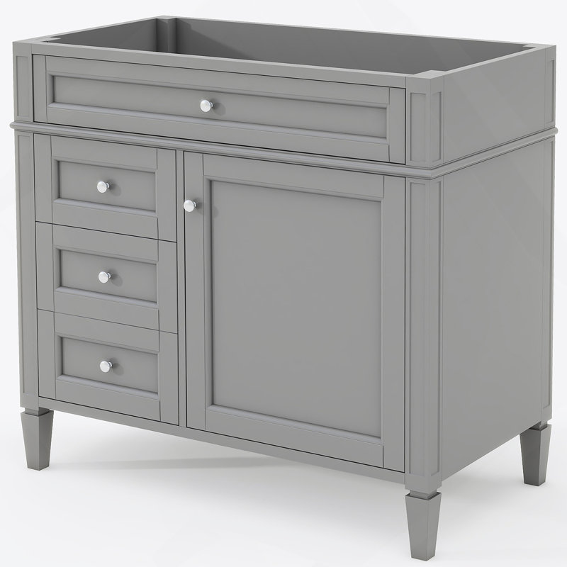 Meuble-lavabo moderne avec rangement diversifié, tablette réglable et glissières en métal lisse pour une organisation efficace