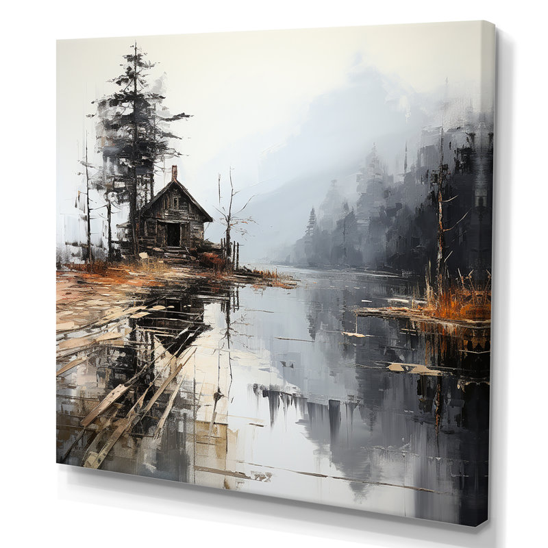 Art sur toile, «Moody Lakehouse Overcast I», H 36 po x l 36 po x P 1,5 po, Toile tendue