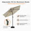 9 pi Parasol d'extérieur à énergie solaire avec lumières DEL, auvent en polyester-744451069