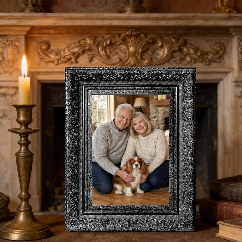Cadre photo noir sophistiqué de 8 po x 10 po avec protecteur de photo 1pc, Noir, 1, L 8 po x H 10 po