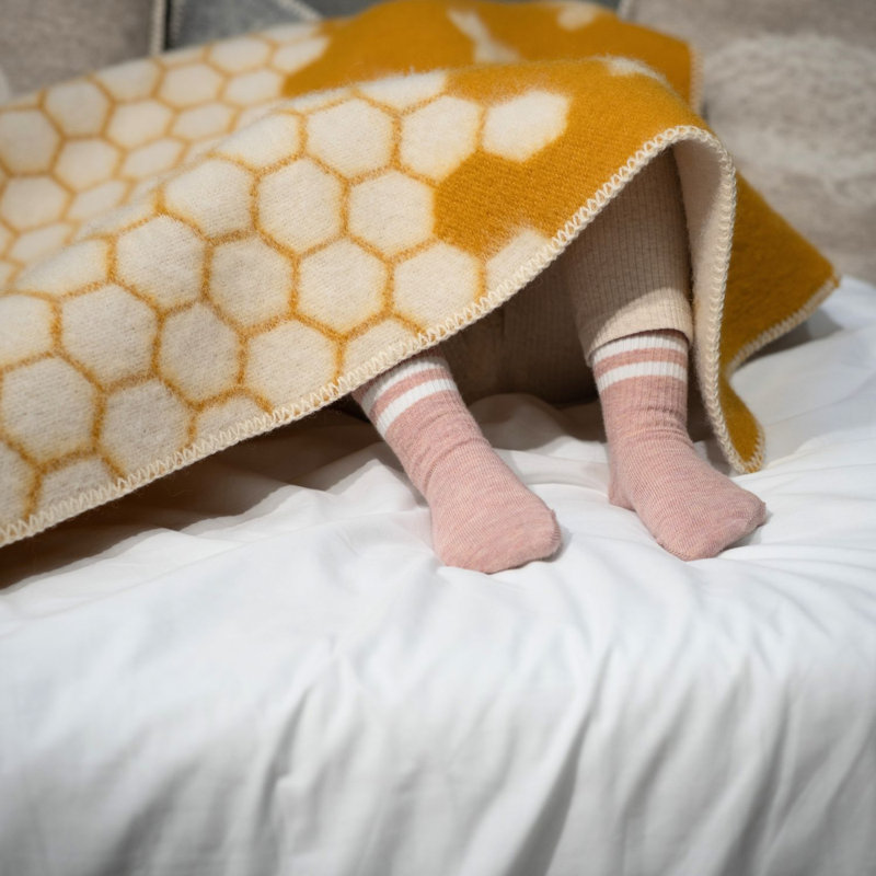 Yellow Bee Medium Wool Blanket