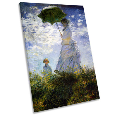 Claude Monet Women With Umbrella - Wrapped Canvas Painting