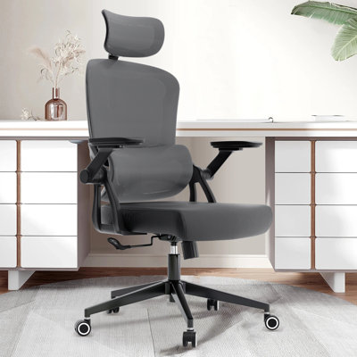 Heavy Duty Ergonomic Desk Office Chair, High Back Home Computer Chair With Headrest  And Adjustable Swivel 3D Armrests For Comfort  Adjustable Lumbar by Inbox Zero