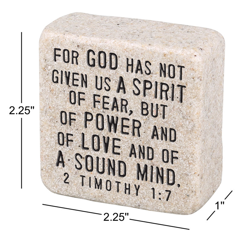 Henesis Tabletop Scripture Stone Fearless 2.25H