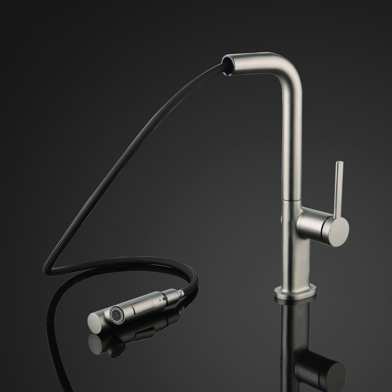 Destro Pull Out Single Handle Kitchen Faucet, Brushed Nickel