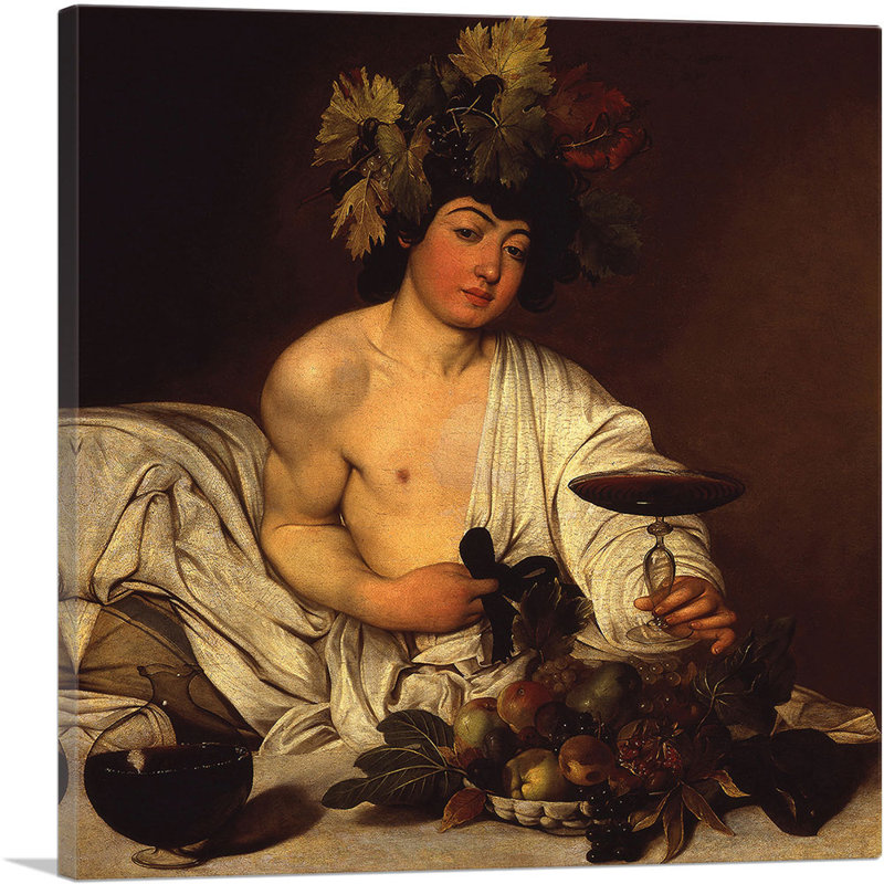 The Young Bacchus 1590 - reproduction d'art, H 18 po x l 18 po x P 0,75 po