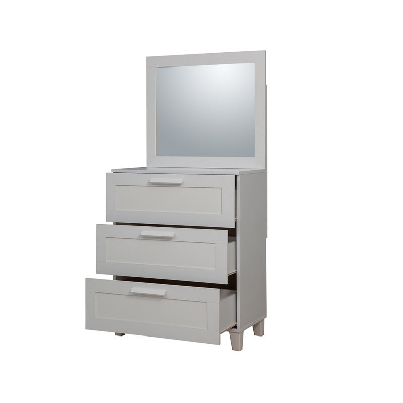 Coiffeuse avec miroir Solihull, Blanc