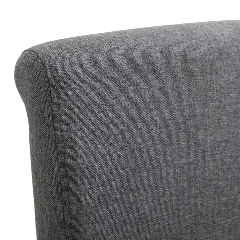 Chaise d'appoint rembourrée avec structure en bois, gris, 6