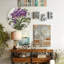 Horloge murale avec orchidées mauves - horloge murale moderne en verre 12 po