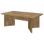 Table de salle à manger Lama, plateau rectangulaire de 84 po, piédestal en forme de V, brun