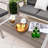 Viviette Rectangular Wood Metal Outdoor Side Table , 39.5'' in. W 24'' in. D
