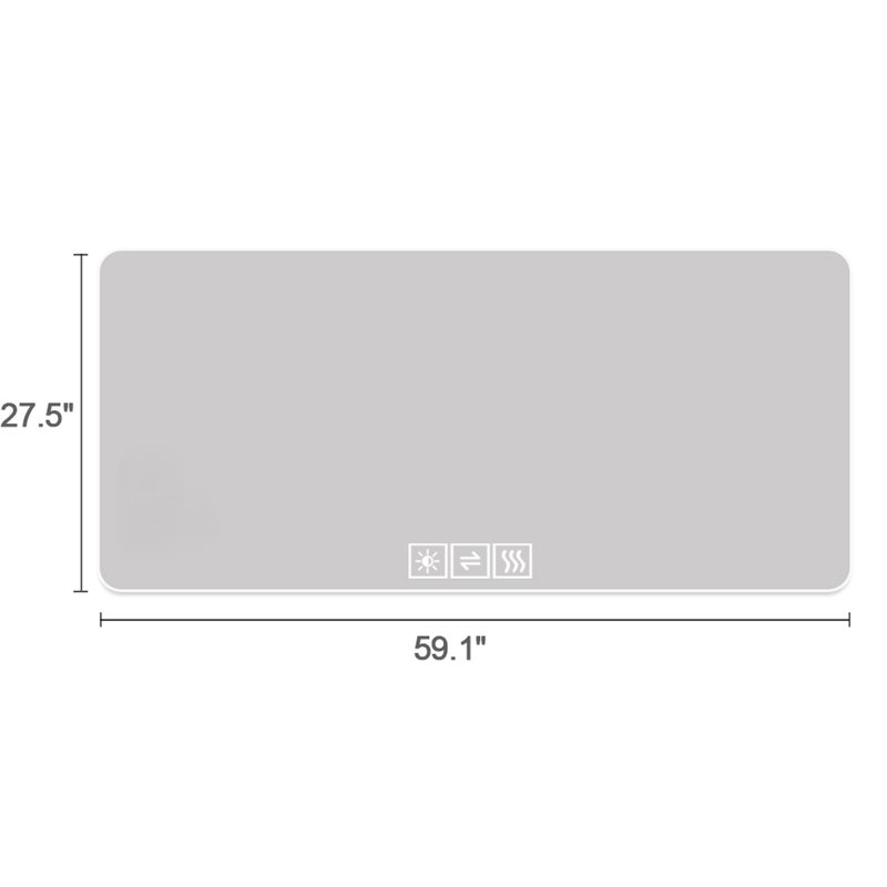 Miroir de salle de bain avec DEL 28 x 60 po - Résistance à la corrosion, ombre douce, un désembuage, à intensité variable, fonction