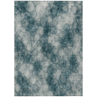 Machine Washable Indoor/Outdoor Chantille ACN2424 Abstract Rug