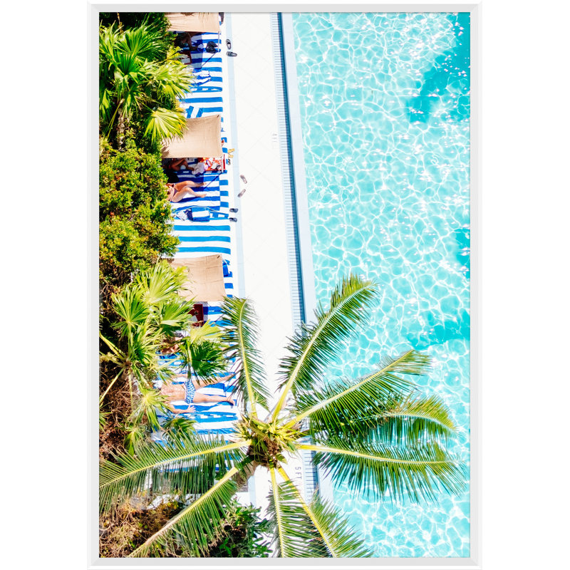 Palms And Pool Cabanas Giclee Print by Soicher Marin Archives, White