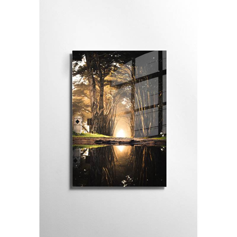 Peinture élégante en verre trempé, 17,7 po x 25,6 po | 100% verre trempé, épaisseur: 0,16 pouce | Superbe art mural pour la décoration intérieure, parfait pour le salon, la chambre à coucher et les espaces de bureau, durable et facile à nettoyer