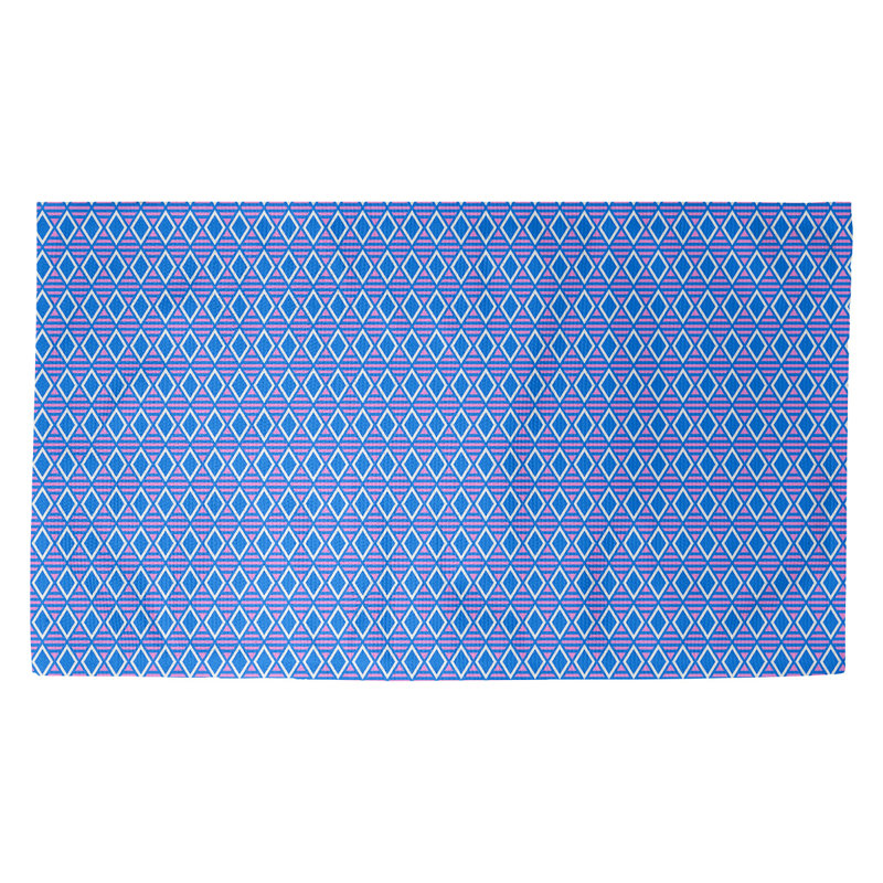 Tapis bleu foncé à carreaux géométriques Avicia, Rectangle 2 pi 2 po x 3 pi 4 po