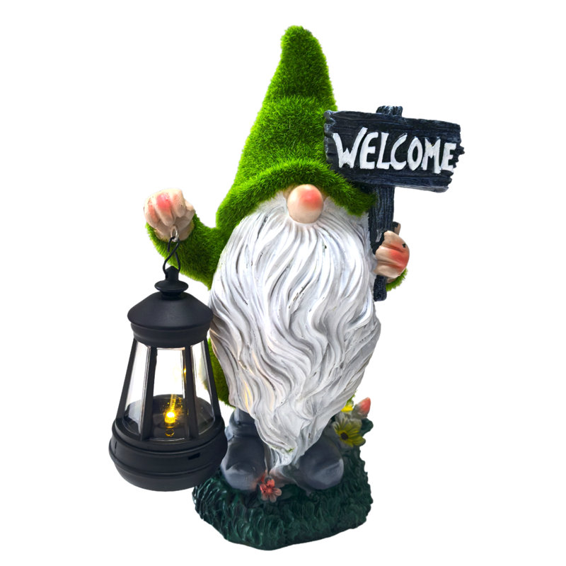Statues de jardin solaires gnomes, H 8 po x l 6 po x P 13 po