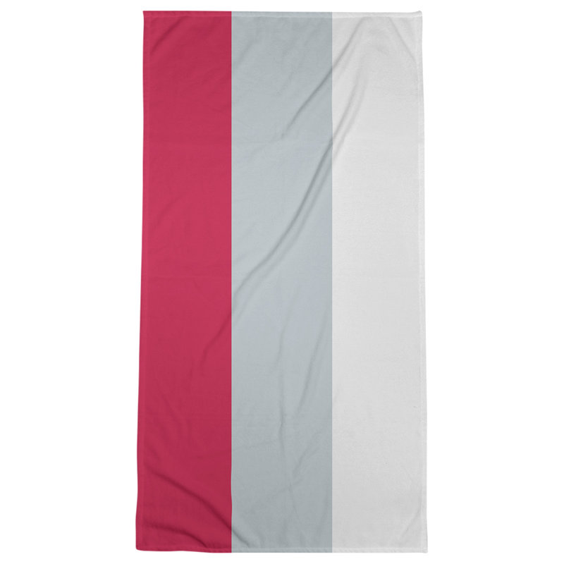 Cotton Blend Lightweight Bath Towel, Red/Silver/White