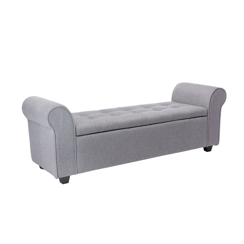 Landaverde Upholstered Storage Bench, Grey