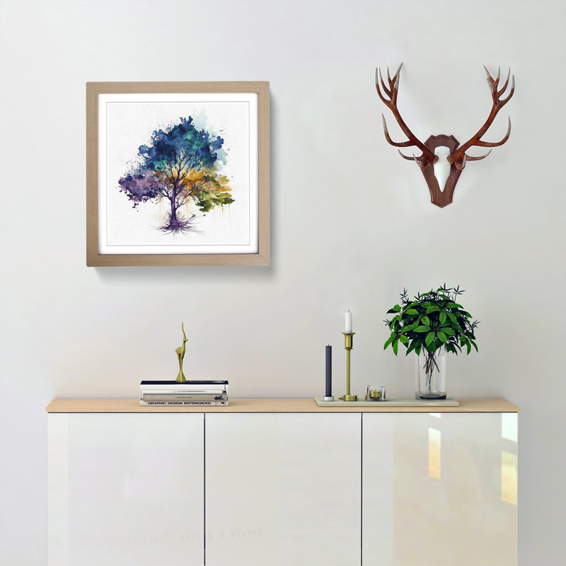 Tree Watercolour - Framed Print, Oak
