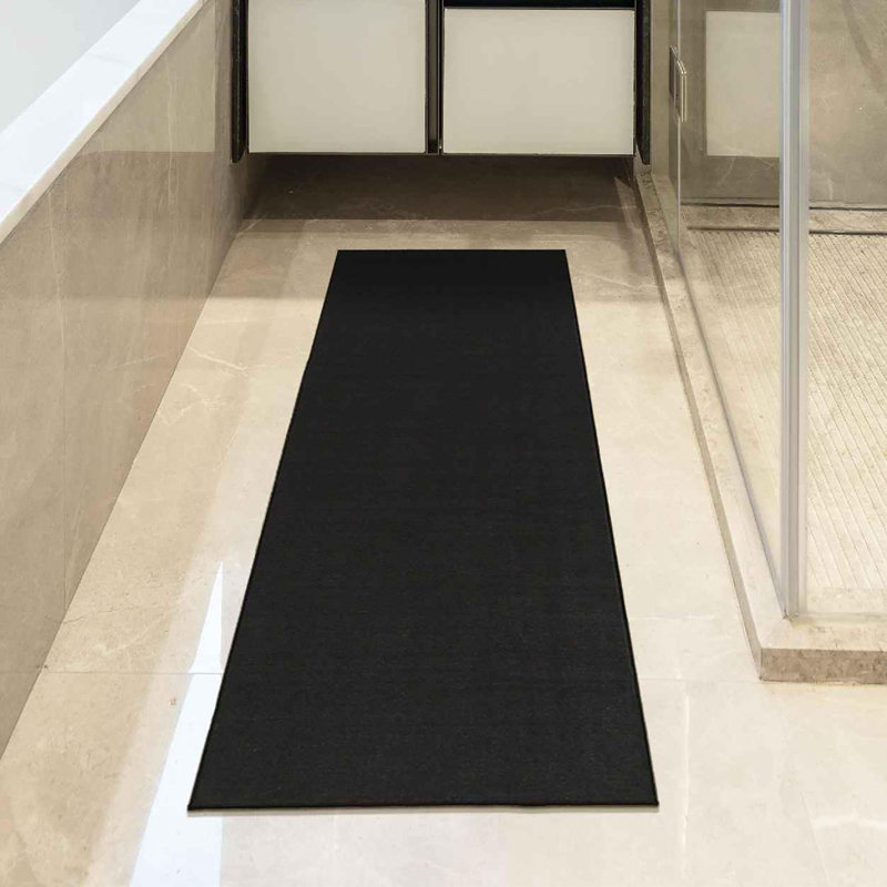 Emmy Black Ultra Thin Non-Slip Kitchen Rug