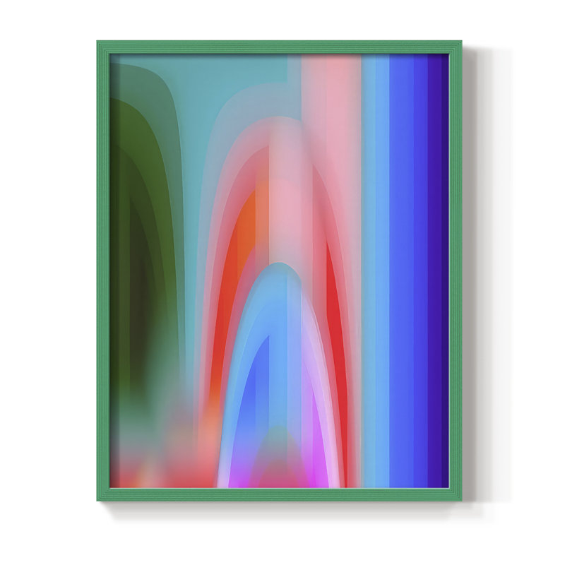 Groovy Prism Gradients I, reproduction encadrée - bois massif, H 30 po x l 24 po, Vert