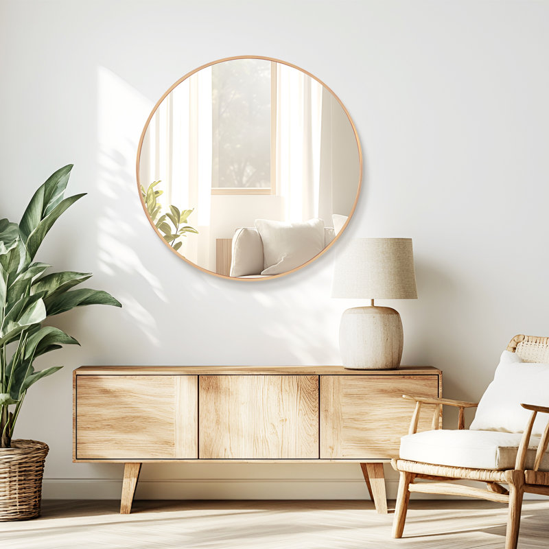 Miroir 24 po argenté, Or, 36 po x 36 po