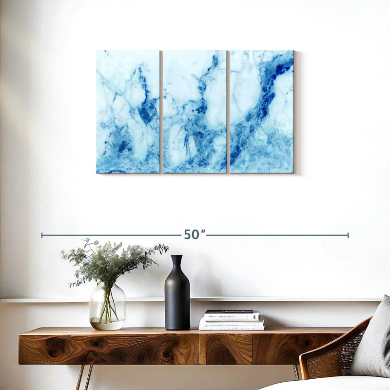 Alvord Marble Blue Abstract, 20" H x 33" W