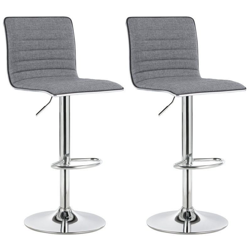 Montalto Swivel Upholstered Adjustable Height Counter Stool with Metal Frame