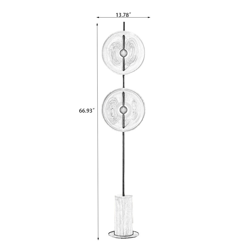 Black Solid Wood + Metals Free form Floor Lamps, Black
