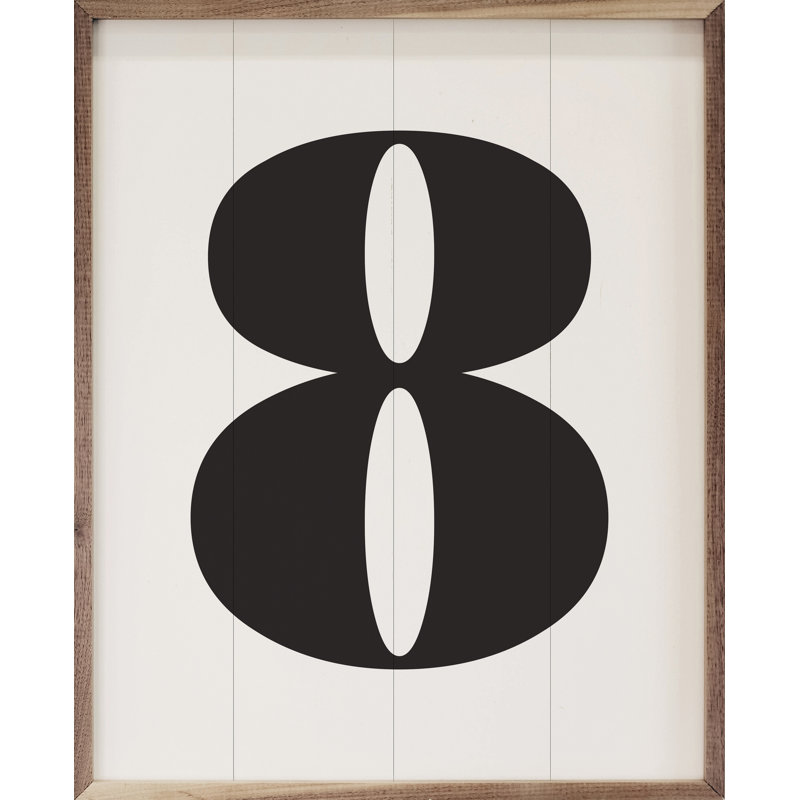 Classic Number Huit - blanc, H 10 po x l 8 po