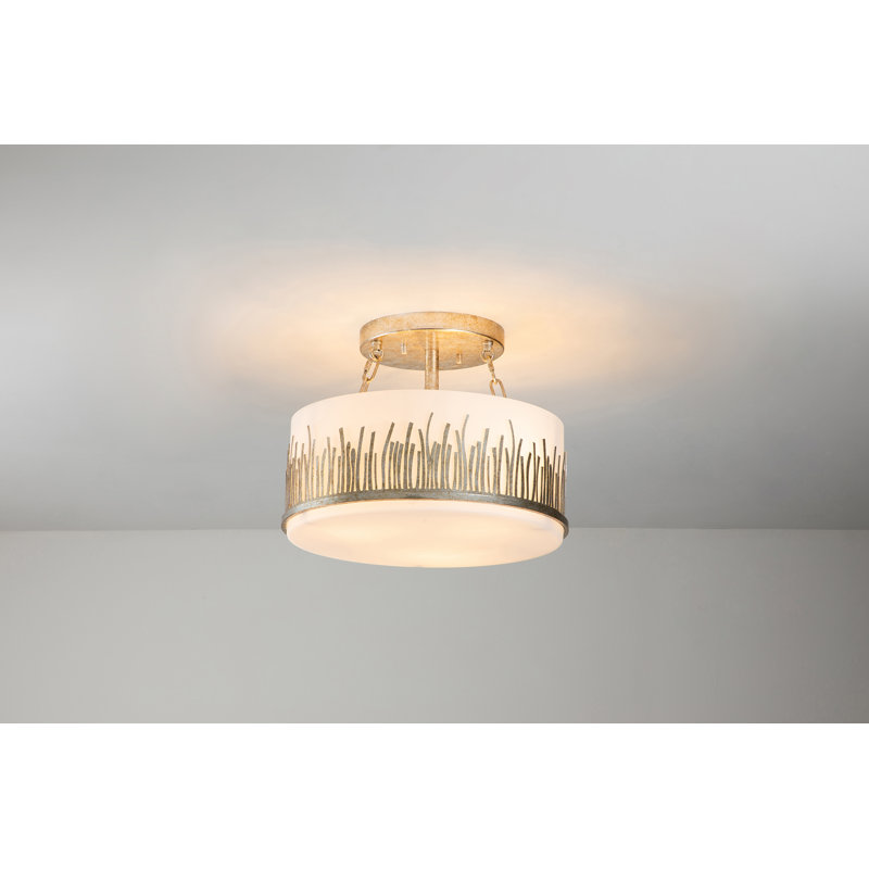 Sawgrass Semi-Flush Light In Gold, Nickel