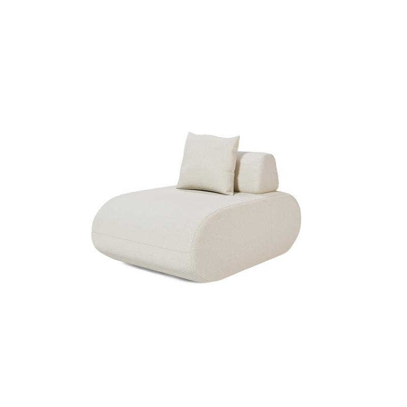 Fauteuil central sans accoudoirs en tissu vanille Dannita