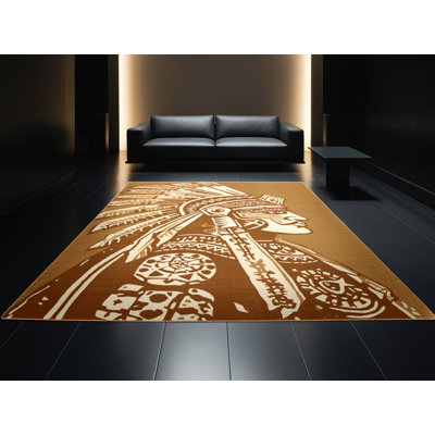 Tapis brun moelleux moelleux et moelleux Dunmire Ritual Sacrifice Warrior